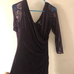 Purple lace bodycon dress